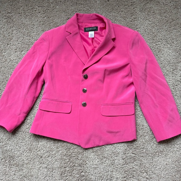 Jones New York Petite Hot Pink Blazer Suit Jacket 6p - Picture 2 of 7